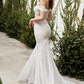 Jolie Sweetheart Lace Mermaid Gown- Eggshell White