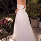 Valerie  Sweetheart Corset A-Line Tulle Wedding Dress with tulle shoulder tie - Off White